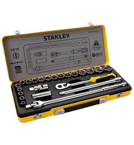 file_1289_8022_9632 STANLEY 24PCS 1/2 6PTS SOCKET SET IN METAL TIN - Image 1