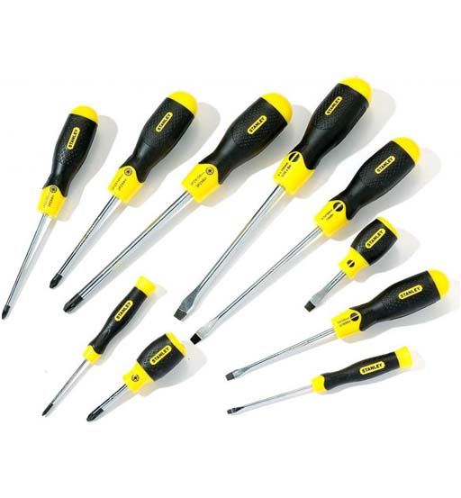 file_5286_9494_6153 STANLEY CUSHION GRIP MAGNETIC TIP SCREW DRIVER SET 10 PCS - Image 1