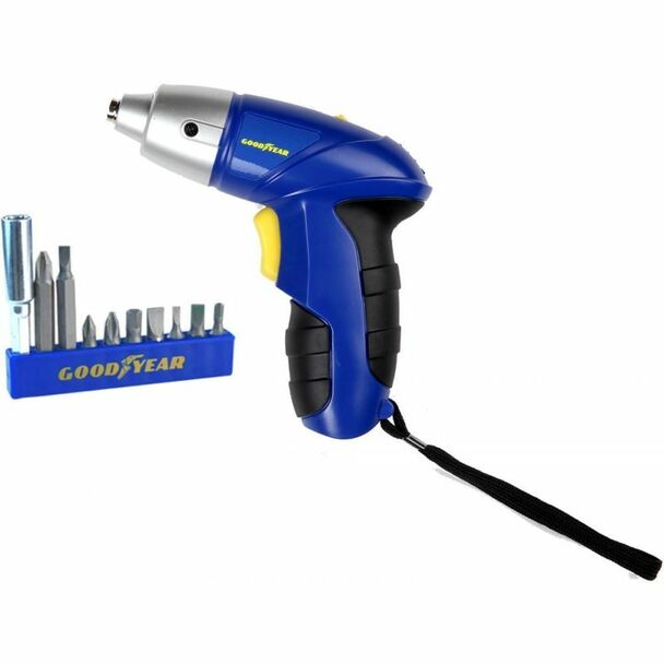 goodyear_gy_dc_16002_2_01__92019.1641887934 Goodyear Compact Cordless Screwdriver With Bits, GY-DC-16002-2, 3.6V, 1/4 Inch - Image 1