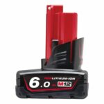 Milwaukee Cordless Tool Battery, M12B6, Lithium-ion, 12V, 6.0Ah