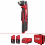 Milwaukee Cordless Right Angle Drill Kit, C12RAD-202B, M12, 12V, 10MM, 5 Pcs/Kit